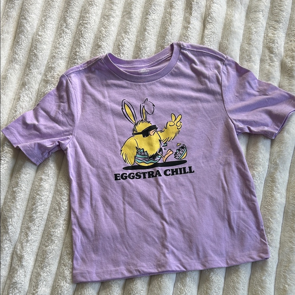 Kids 'Eggstra Chill' Lavender Graphic Tee